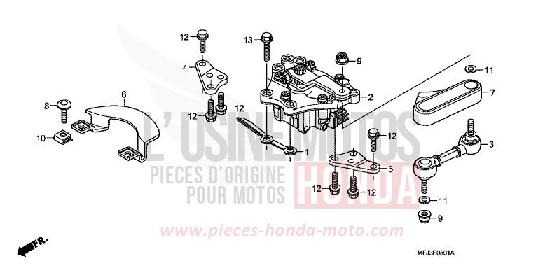 AMORTIS. DIRECTION de CBR600RR ABS ROSS WHITE (NH196) de 2011